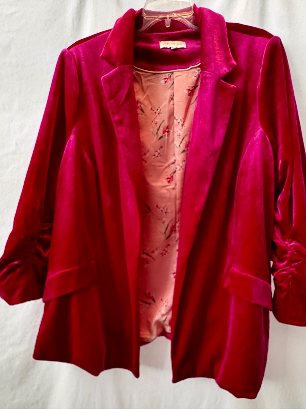 Skies Are Blue Velvet Blazer in Hot Pink Size 2X Like New